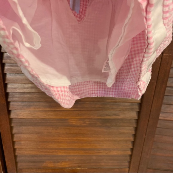 Pink Gingham Dress White Embroidered Cardigan - Picture 9 of 12